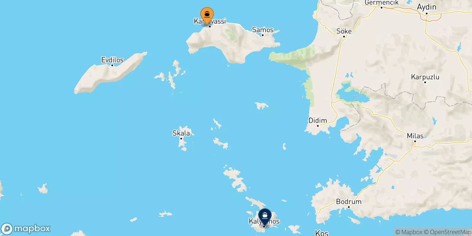 Traghetti da Pythagorio (Samos) per Kalymnos