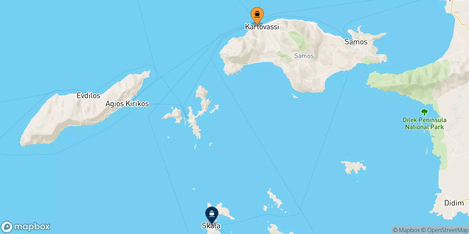 Traghetti da Pythagorio (Samos) per Patmos