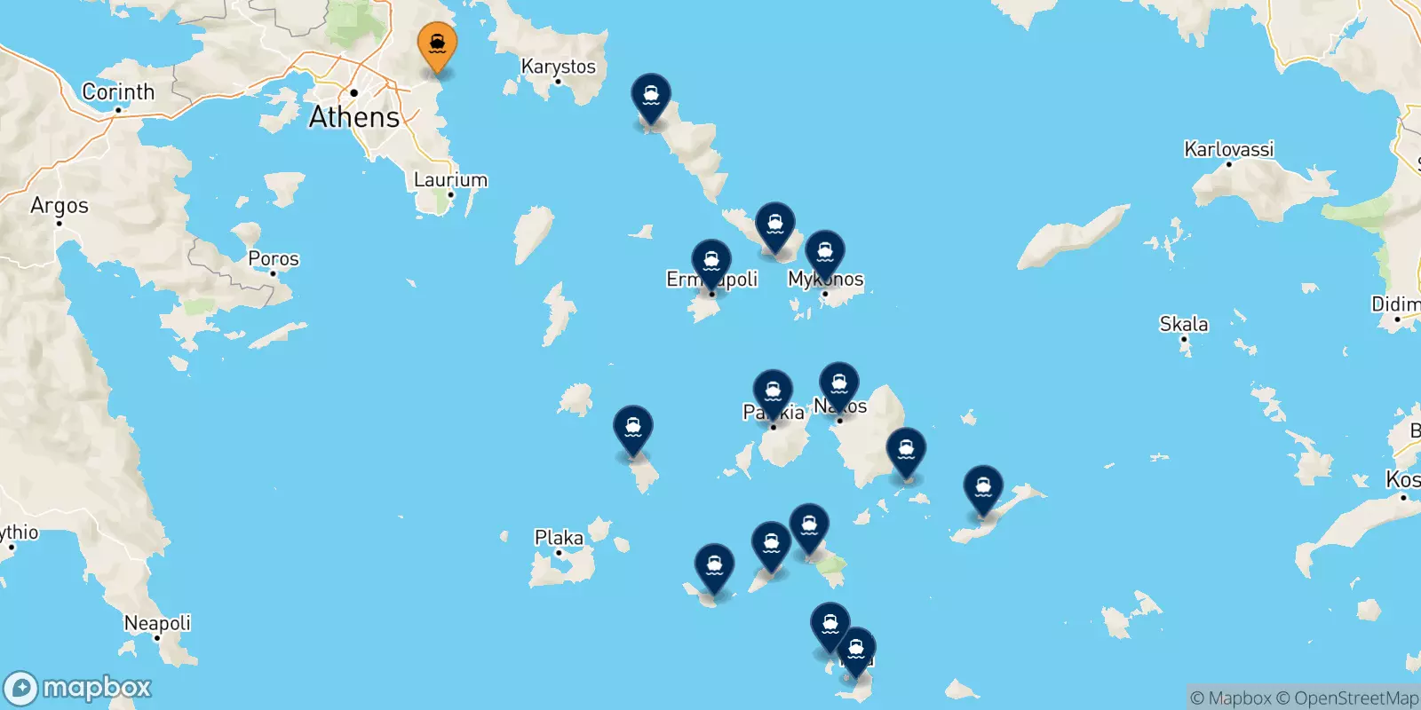 Traghetti da Rafina per le Isole Cicladi