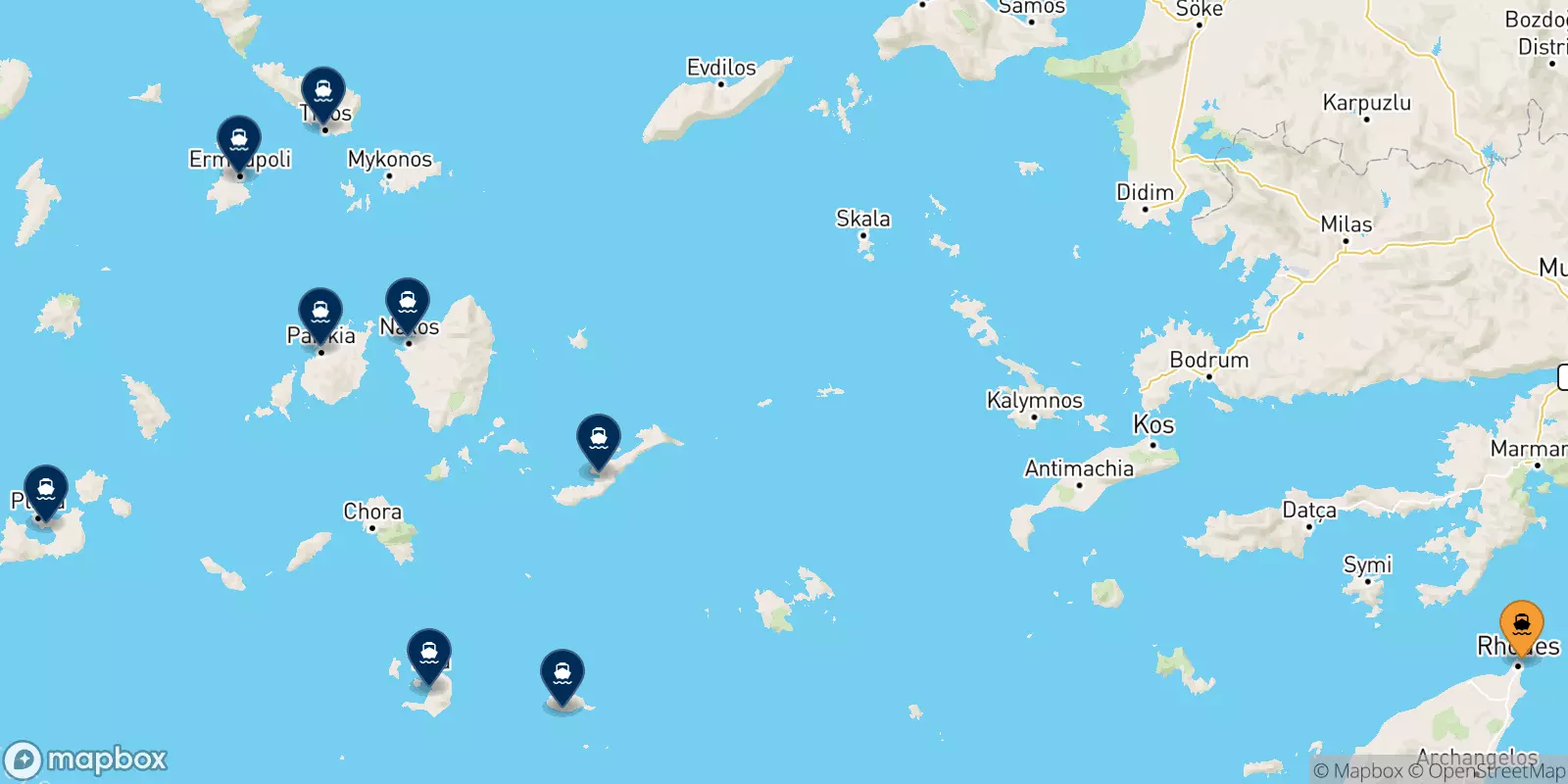 Traghetti da Rodi per le Isole Cicladi