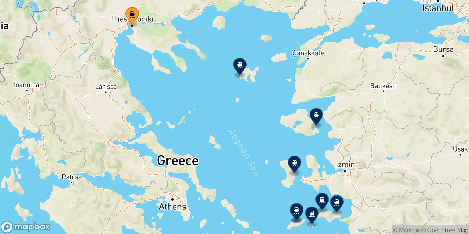 Traghetti da Salonicco per le Isole Egeo Nord Orientale