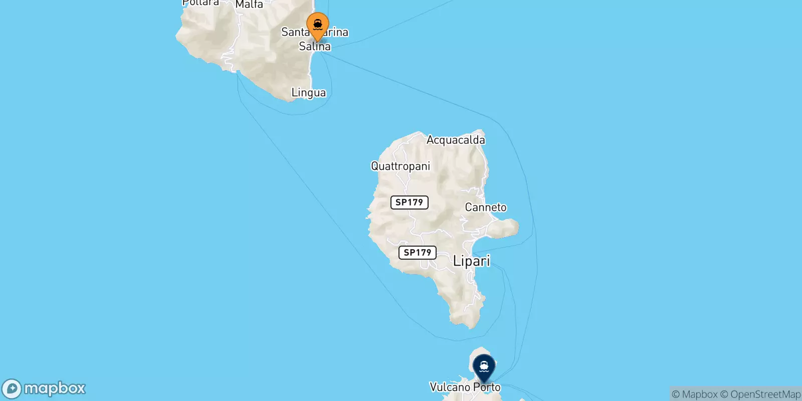 Traghetti da Santa Marina (Salina) per Vulcano