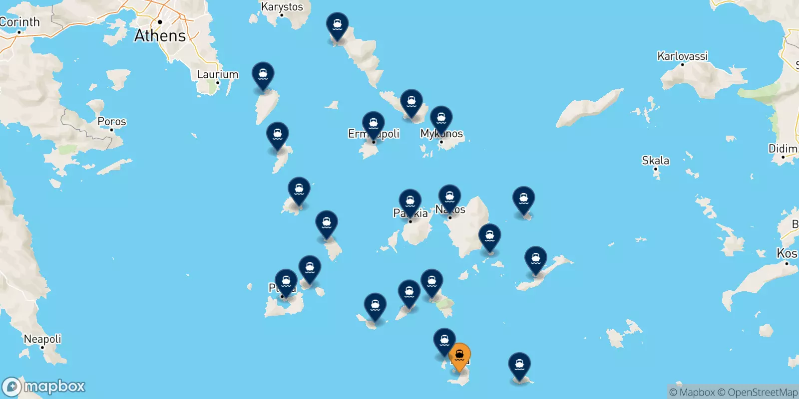 Traghetti da Santorini per le Isole Cicladi