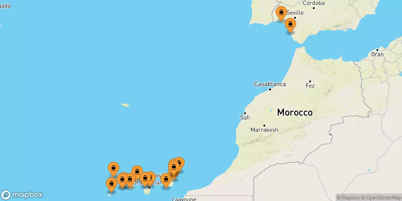 Traghetti dalla Spagna per le Isole Canarie