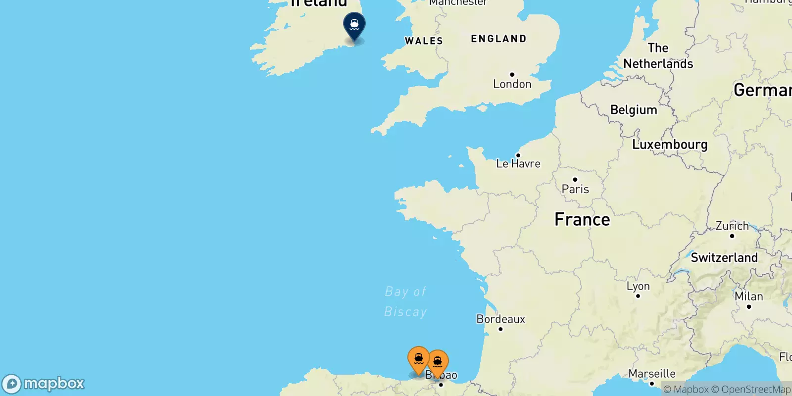 Traghetti dalla Spagna per Rosslare