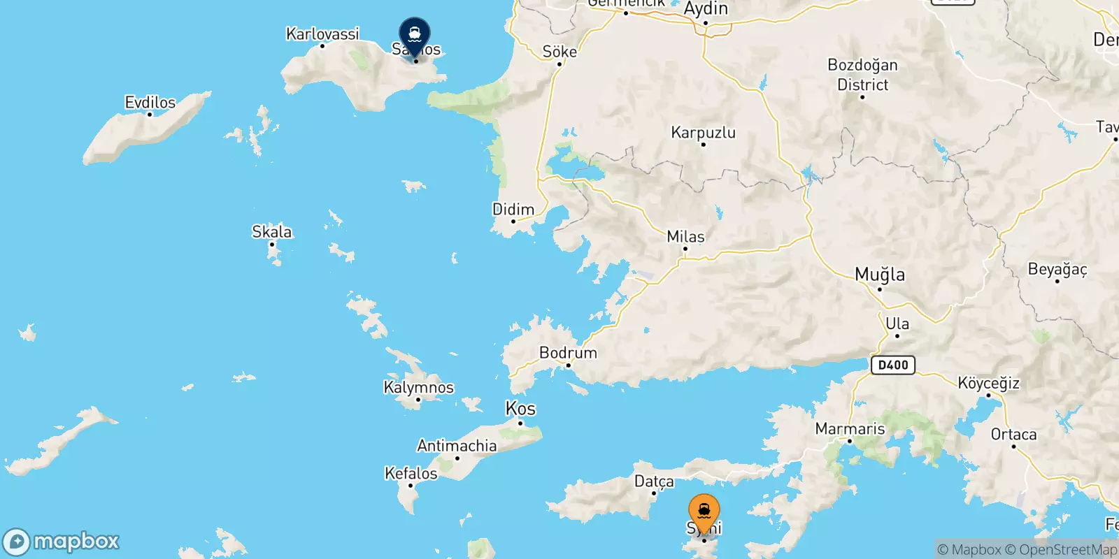 Traghetti da Symi per Vathi (Samos)