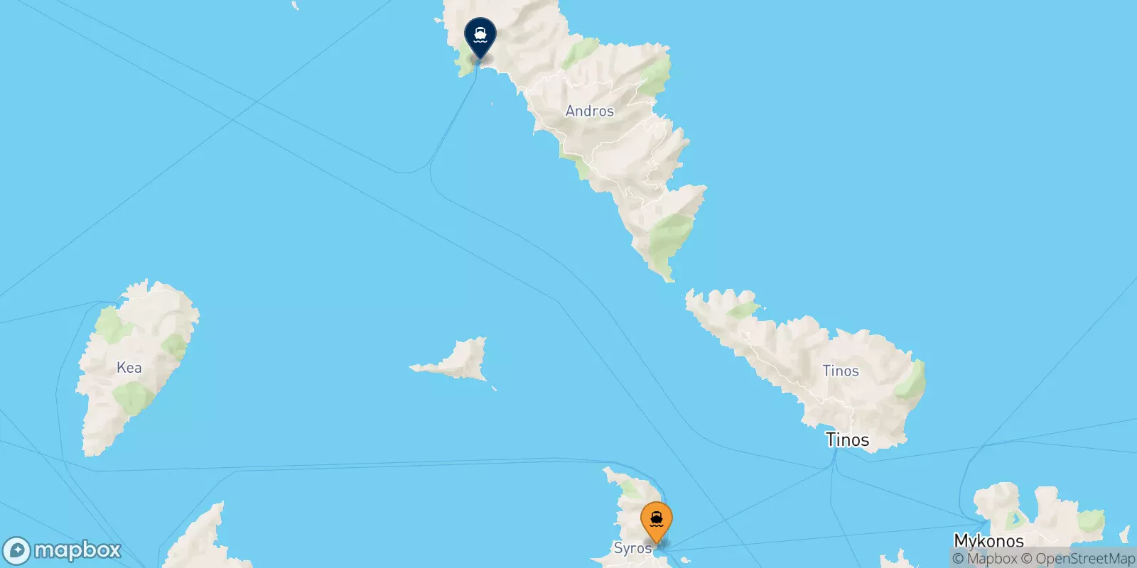 Traghetti da Syros per Andros