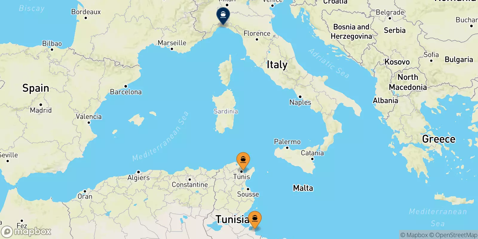 Traghetti dalla Tunisia per Genova