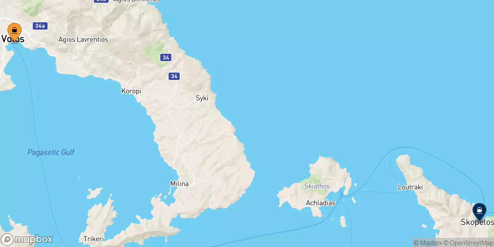 Traghetti da Volos per Skopelos