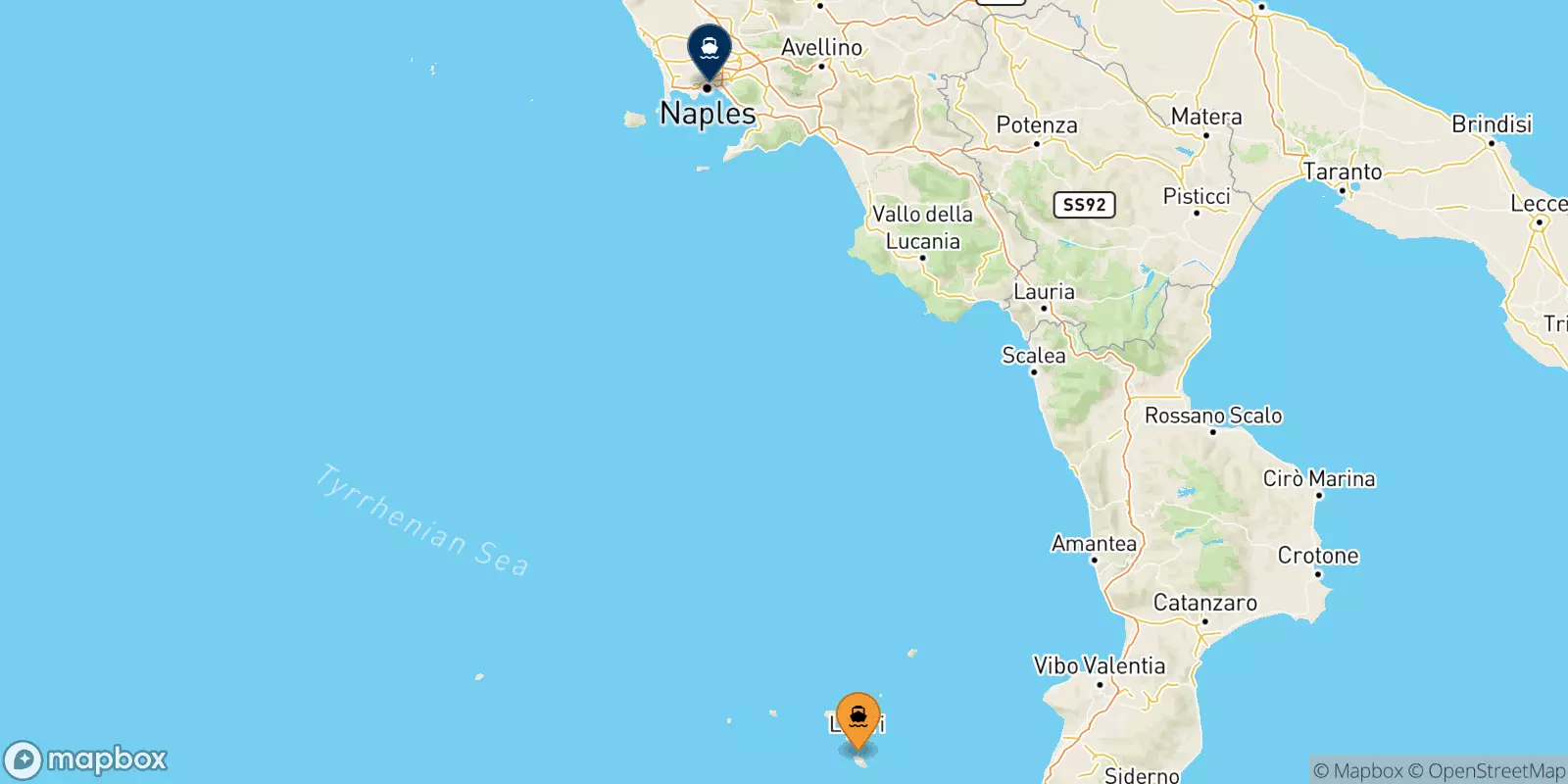 Traghetti da Vulcano per Napoli