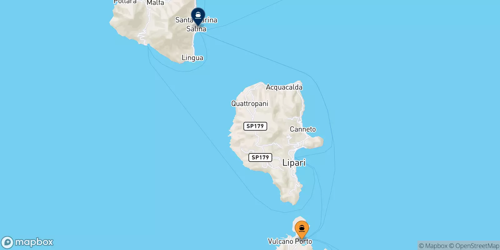 Traghetti da Vulcano per Santa Marina (Salina)