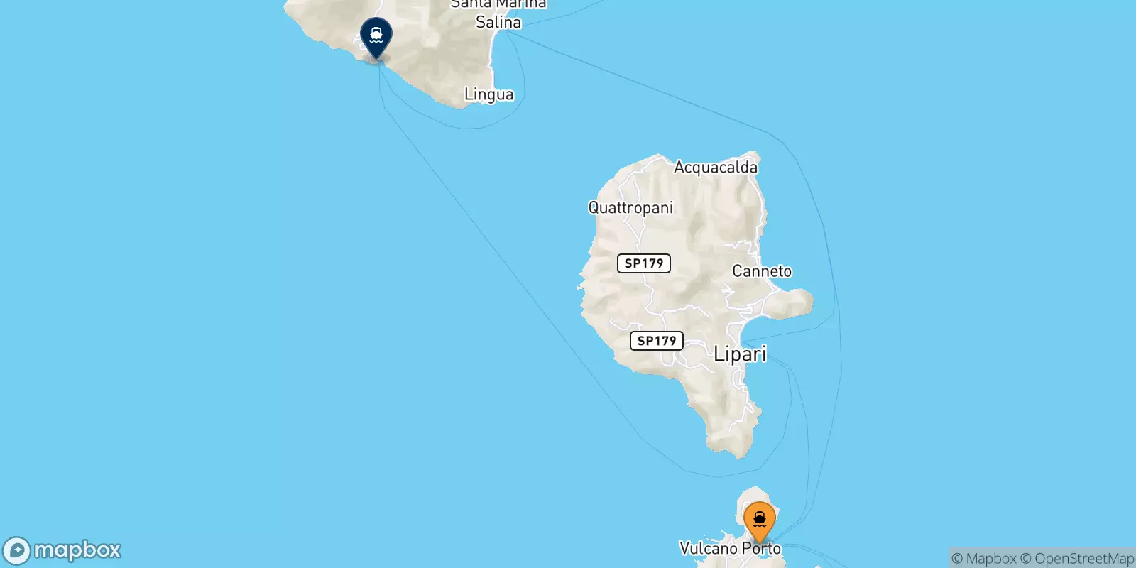 Traghetti da Vulcano per Rinella (Salina)