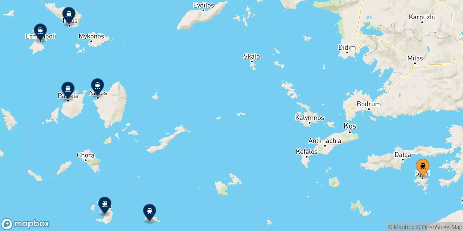 Traghetti da Symi per le Isole Cicladi