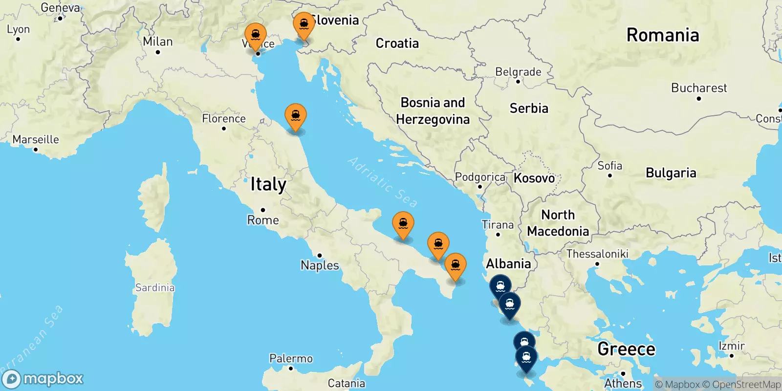 Traghetti dall'Italia per le Isole Ionie