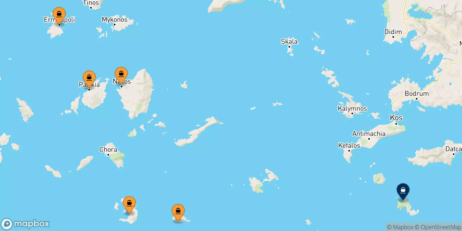 Traghetti dalle Isole Cicladi per Tilos