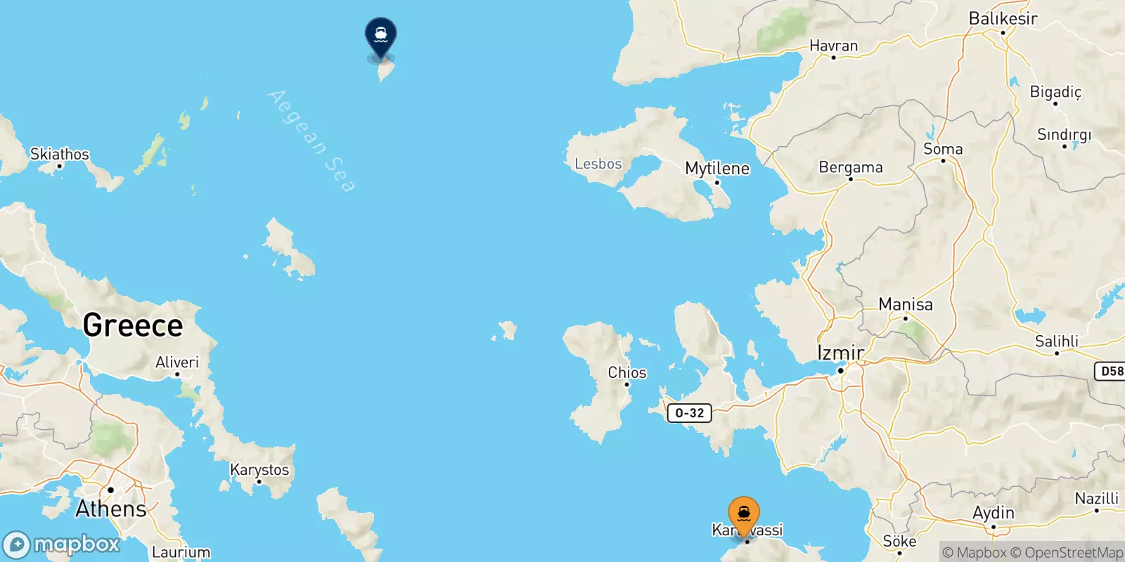 Traghetti da Karlovassi (Samos) per Agios Efstratios