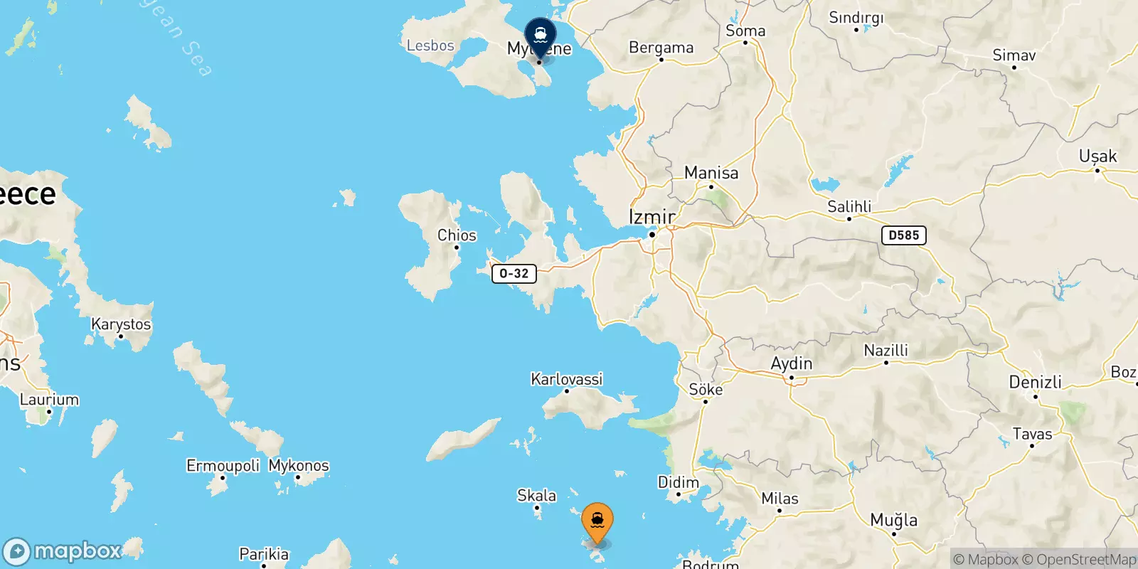 Traghetti da Leros per Mitilini (Lesvos)