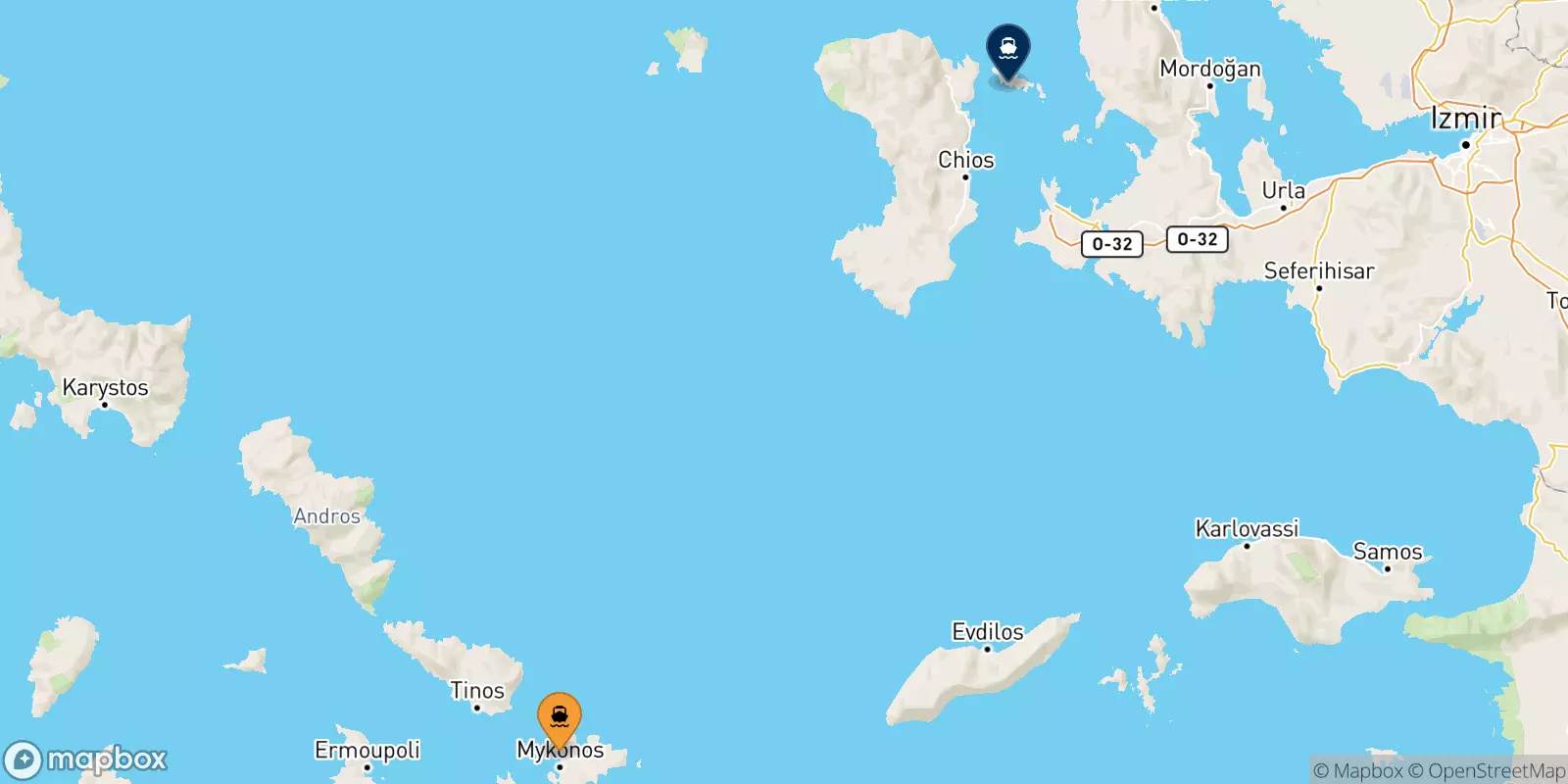 Traghetti da Mykonos per Inousses