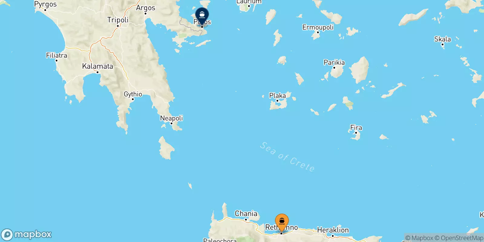 Traghetti da Myli (Agistri) per Poros