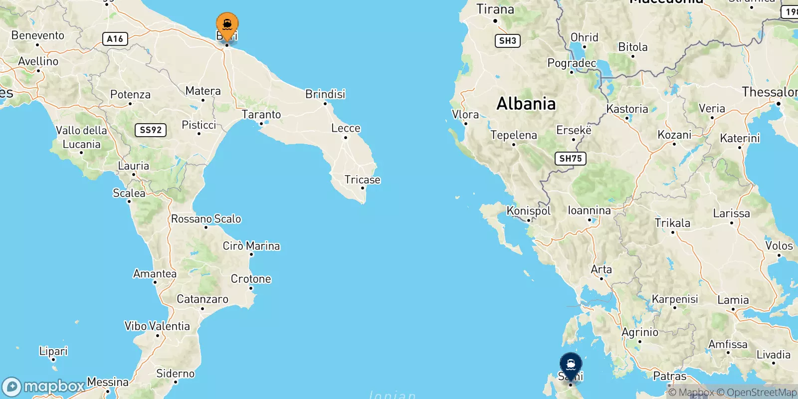 Traghetti da Bari per Sami (Cefalonia)