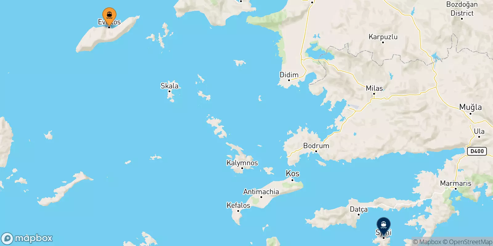 Traghetti da Agios Kirikos (Ikaria) per Symi