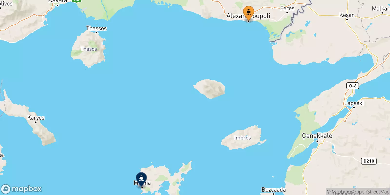 Traghetti da Alexandroupoli per Mirina (Limnos)