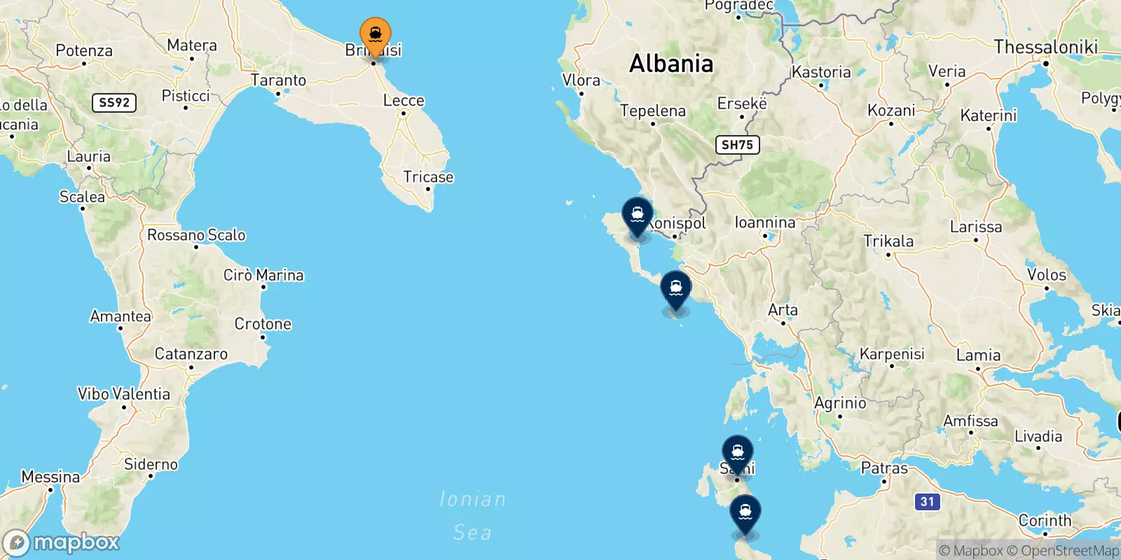 Traghetti da Brindisi per le Isole Ionie