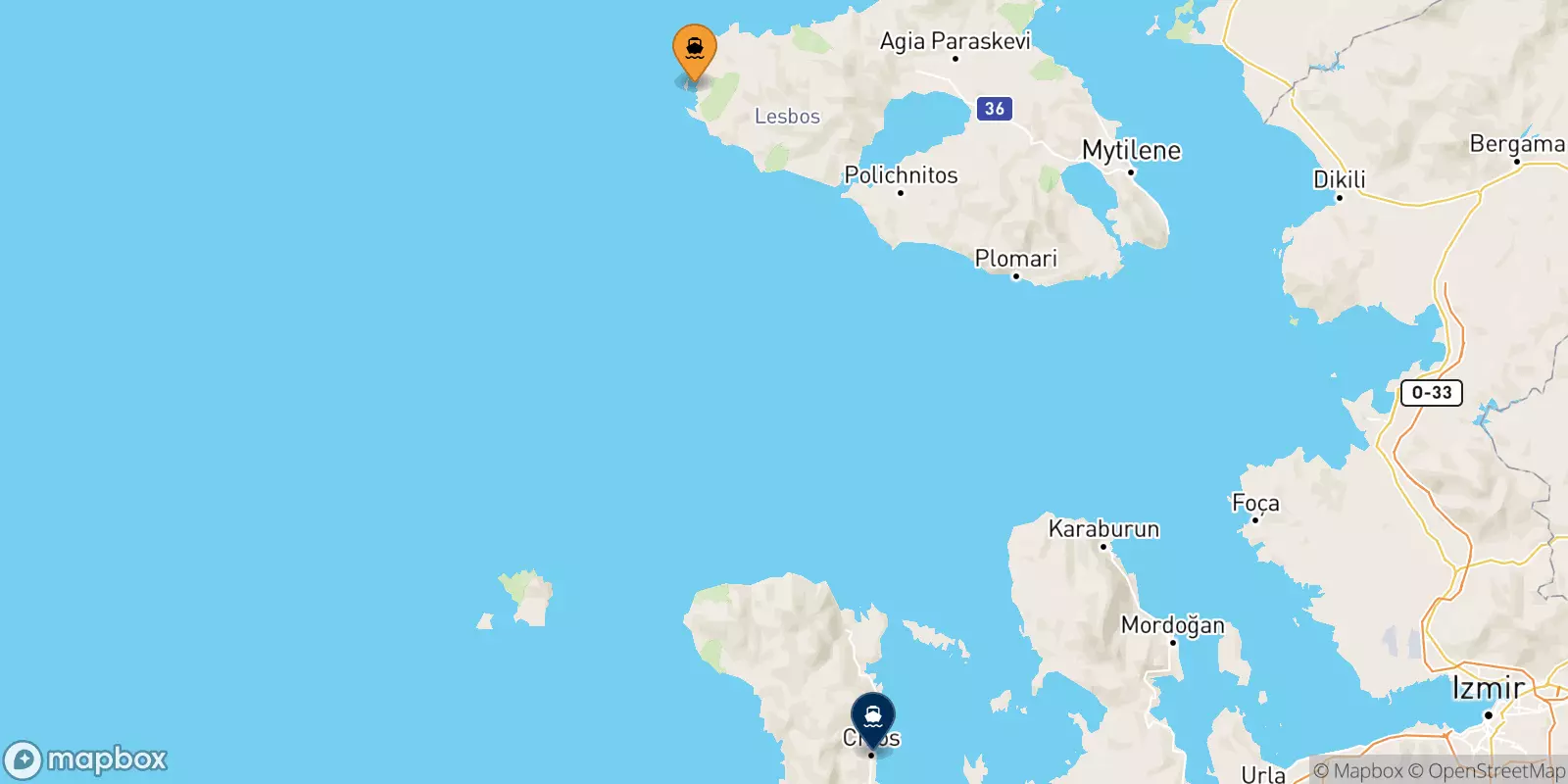 Traghetti da Sigri (Lesvos) per le Isole Egeo Nord Orientale