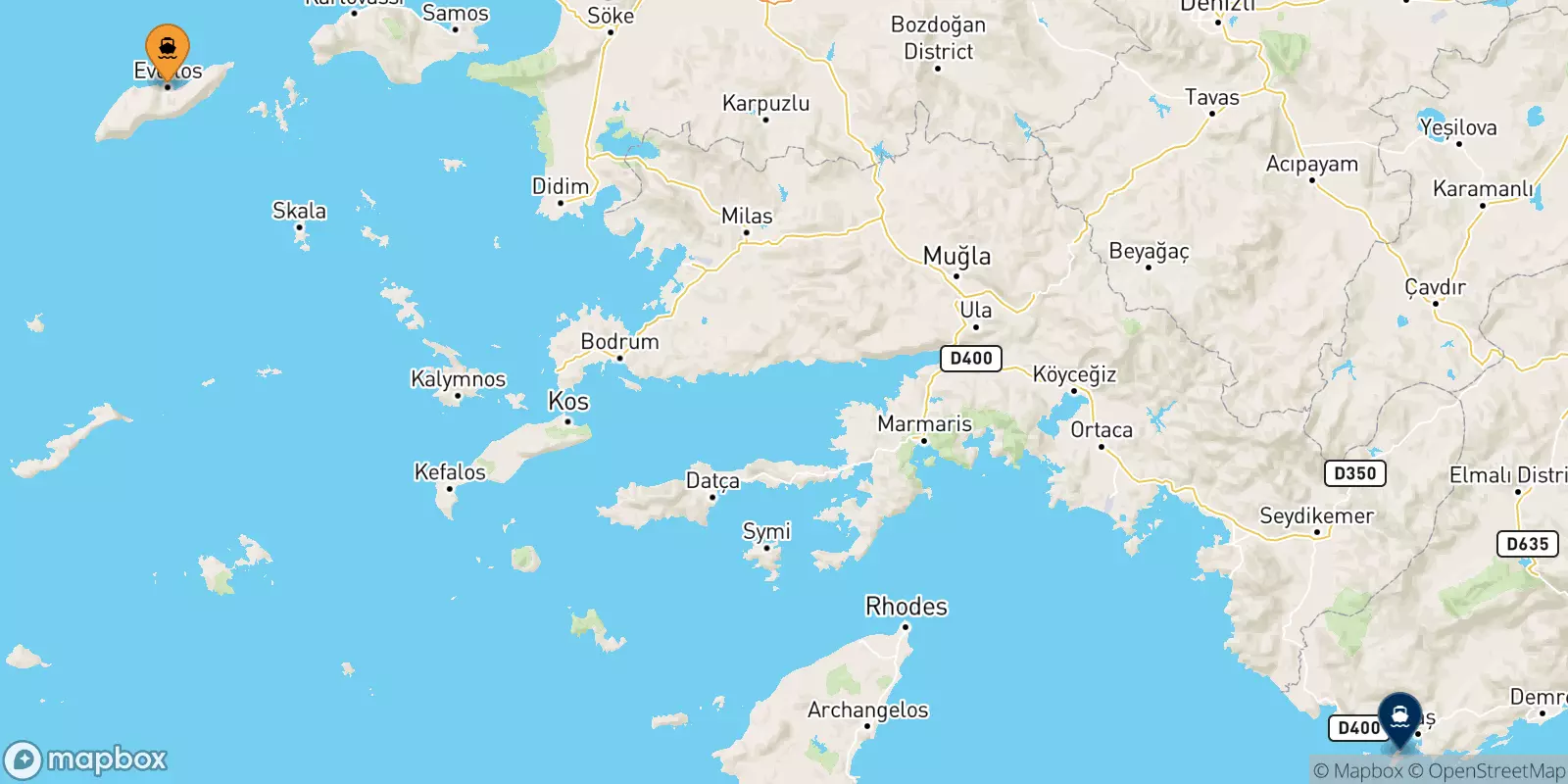 Traghetti da Agios Kirikos (Ikaria) per Kastellorizo