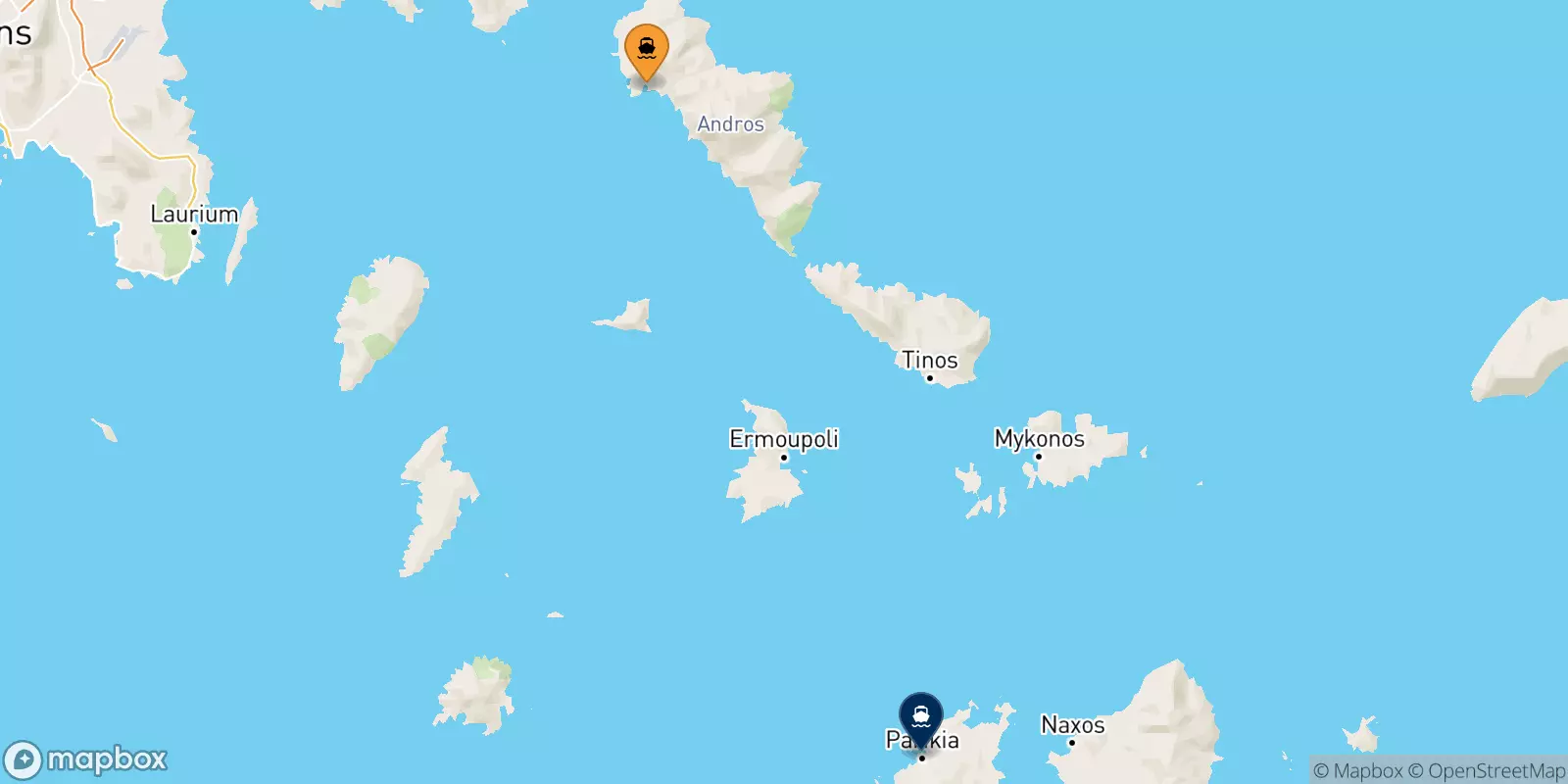 Traghetti da Andros per Paros