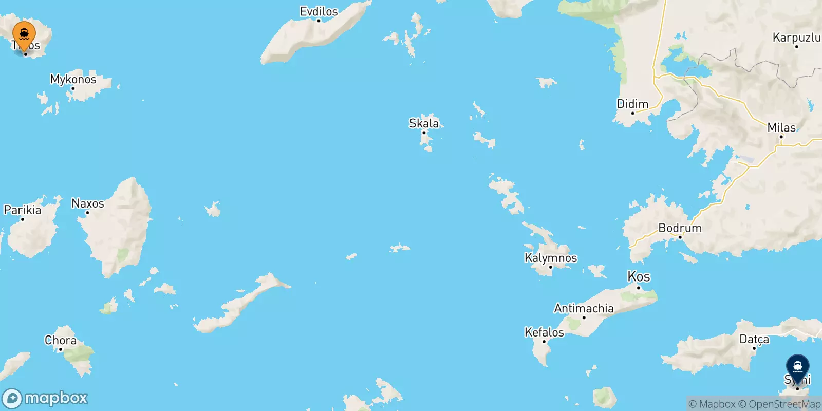 Traghetti da Tinos per Symi