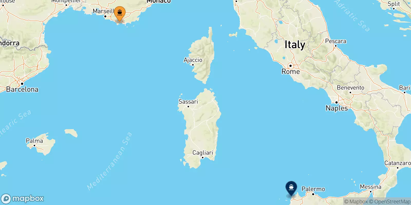 Traghetti da Tolone per la Sicilia