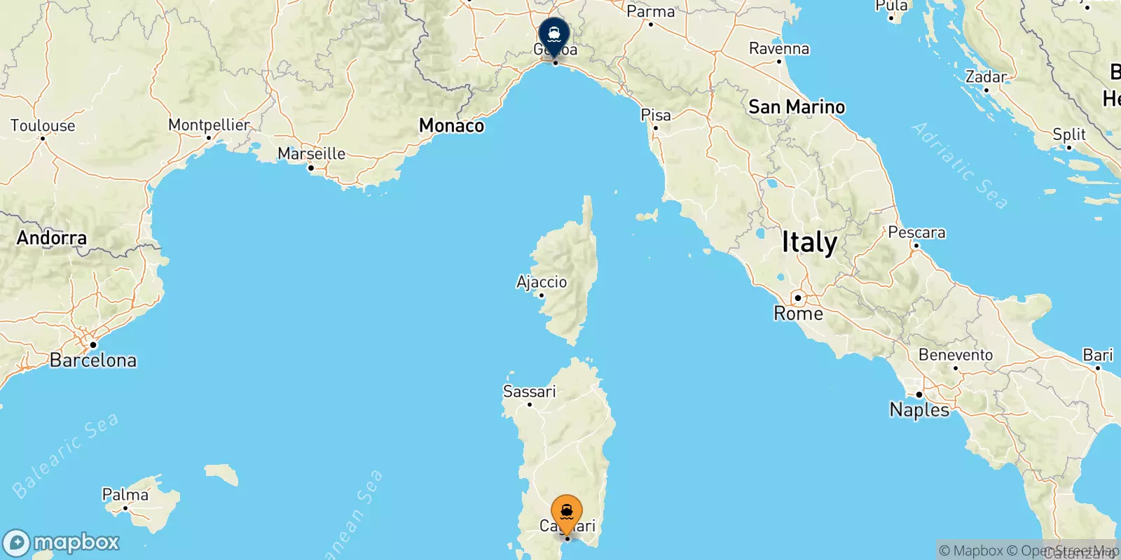 Traghetti da Cagliari per Genova