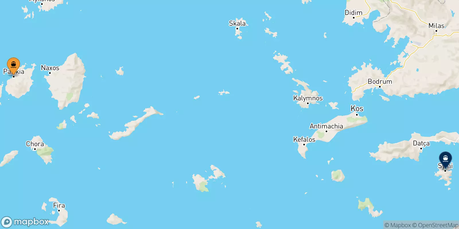 Traghetti da Paros per Symi