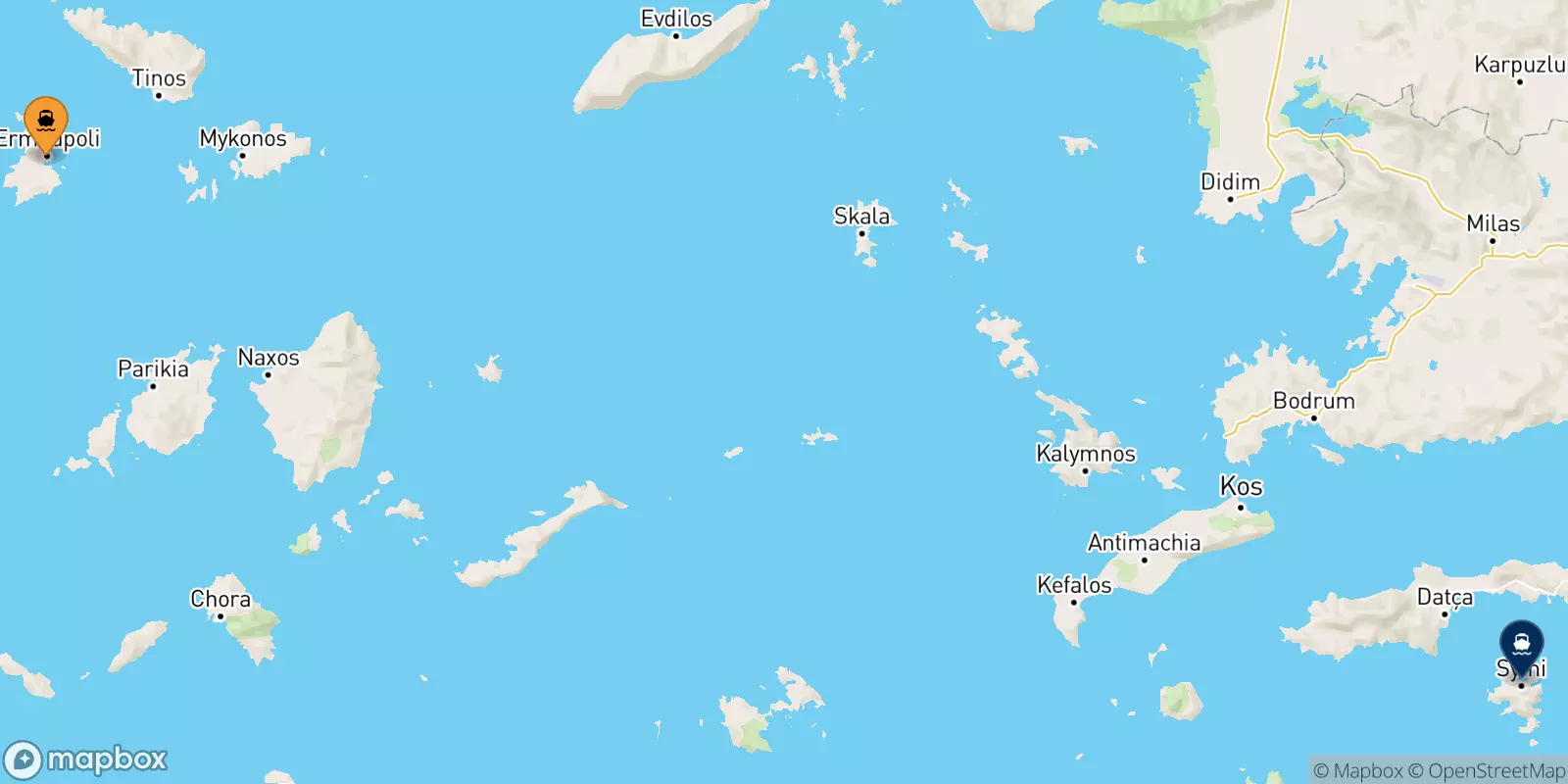 Traghetti da Syros per Symi