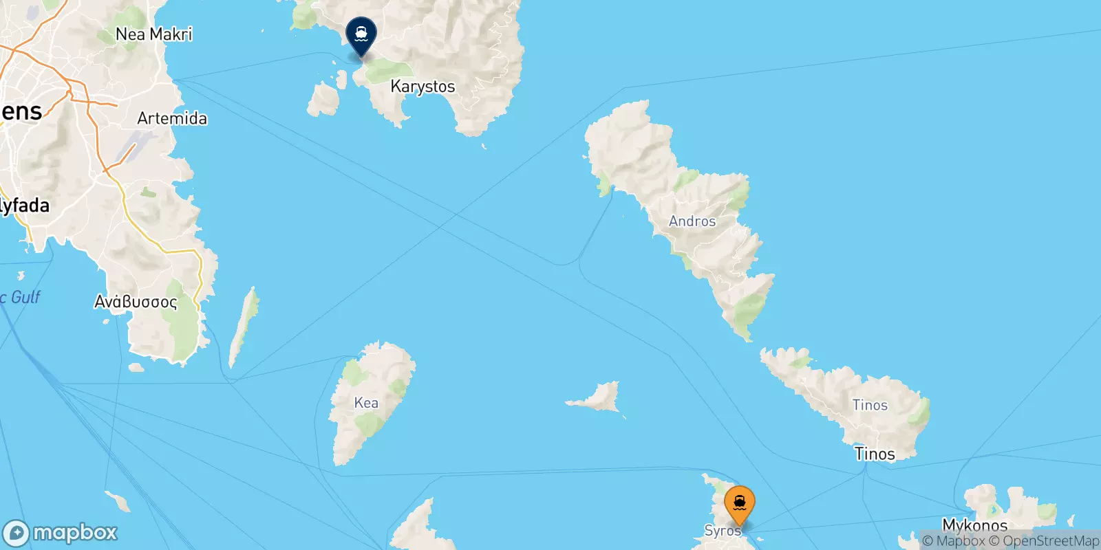 Traghetti da Syros per Marmari