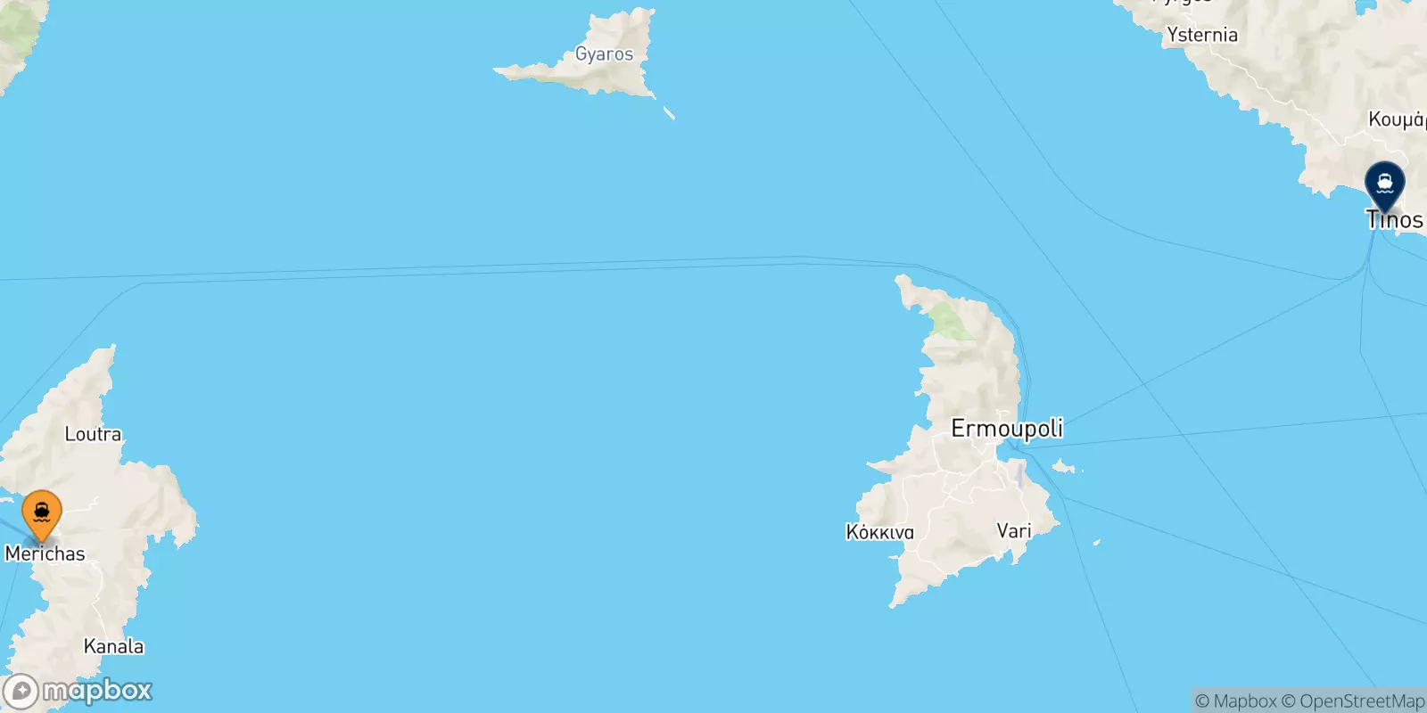 Traghetti da Kythnos per Tinos