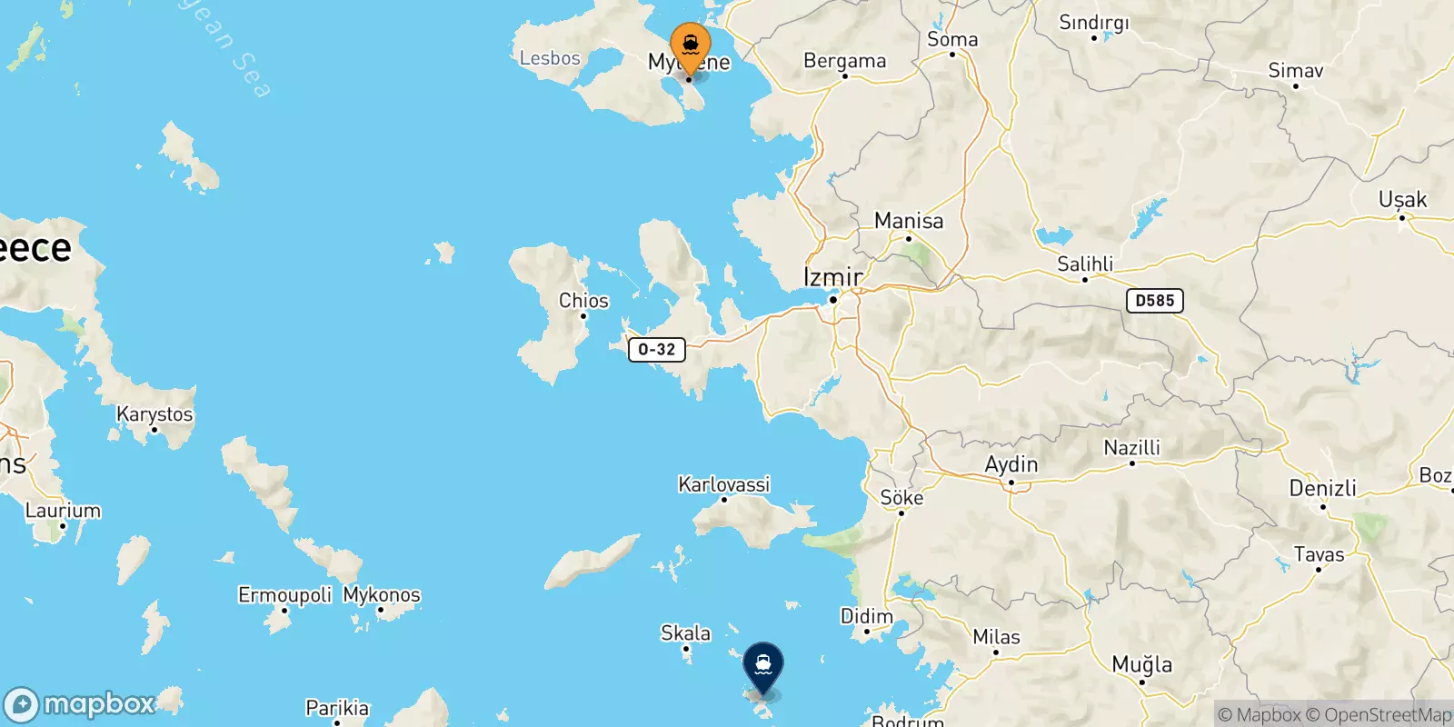 Traghetti da Mitilini (Lesvos) per Leros