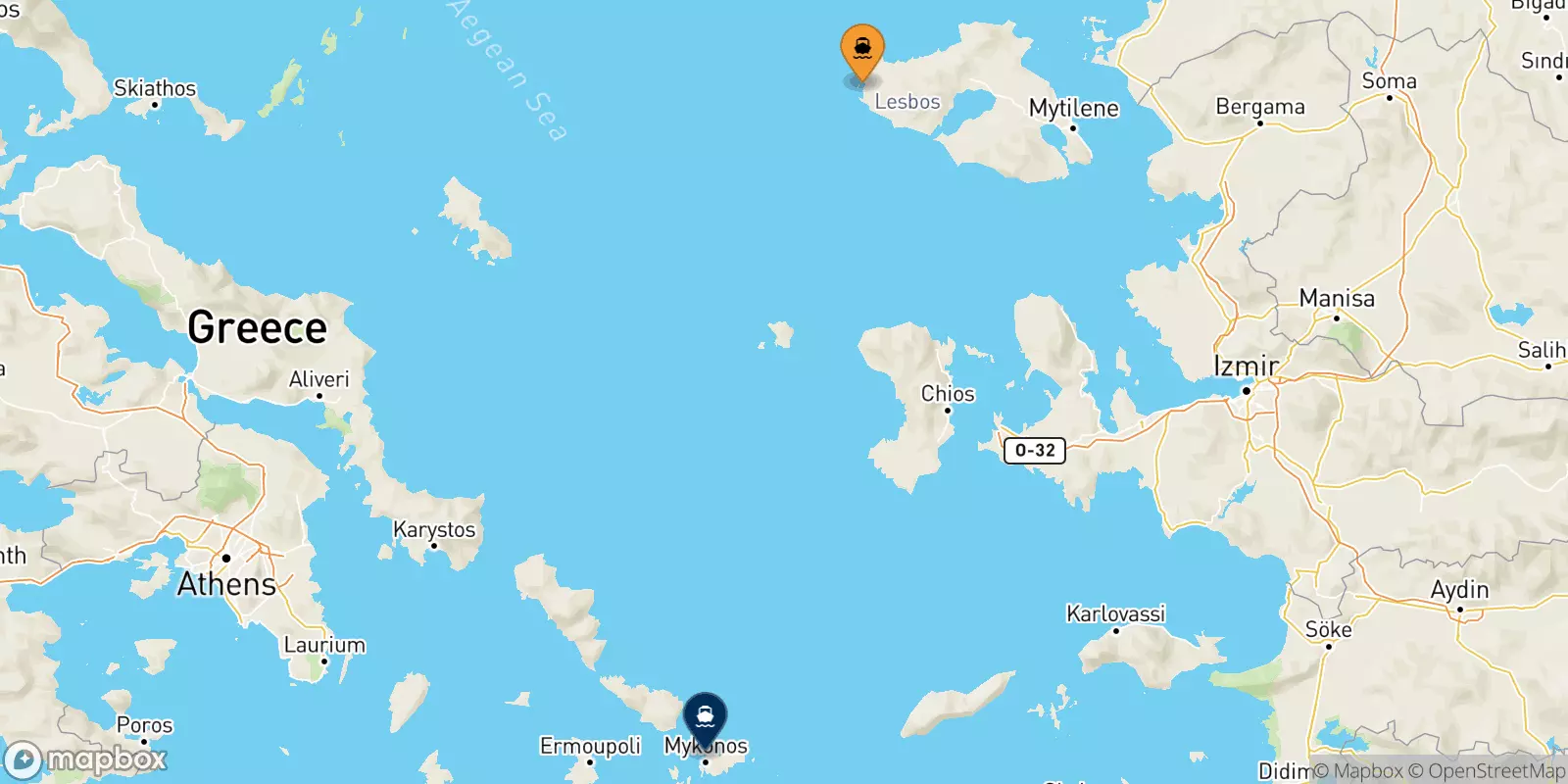 Traghetti da Sigri (Lesvos) per Mykonos