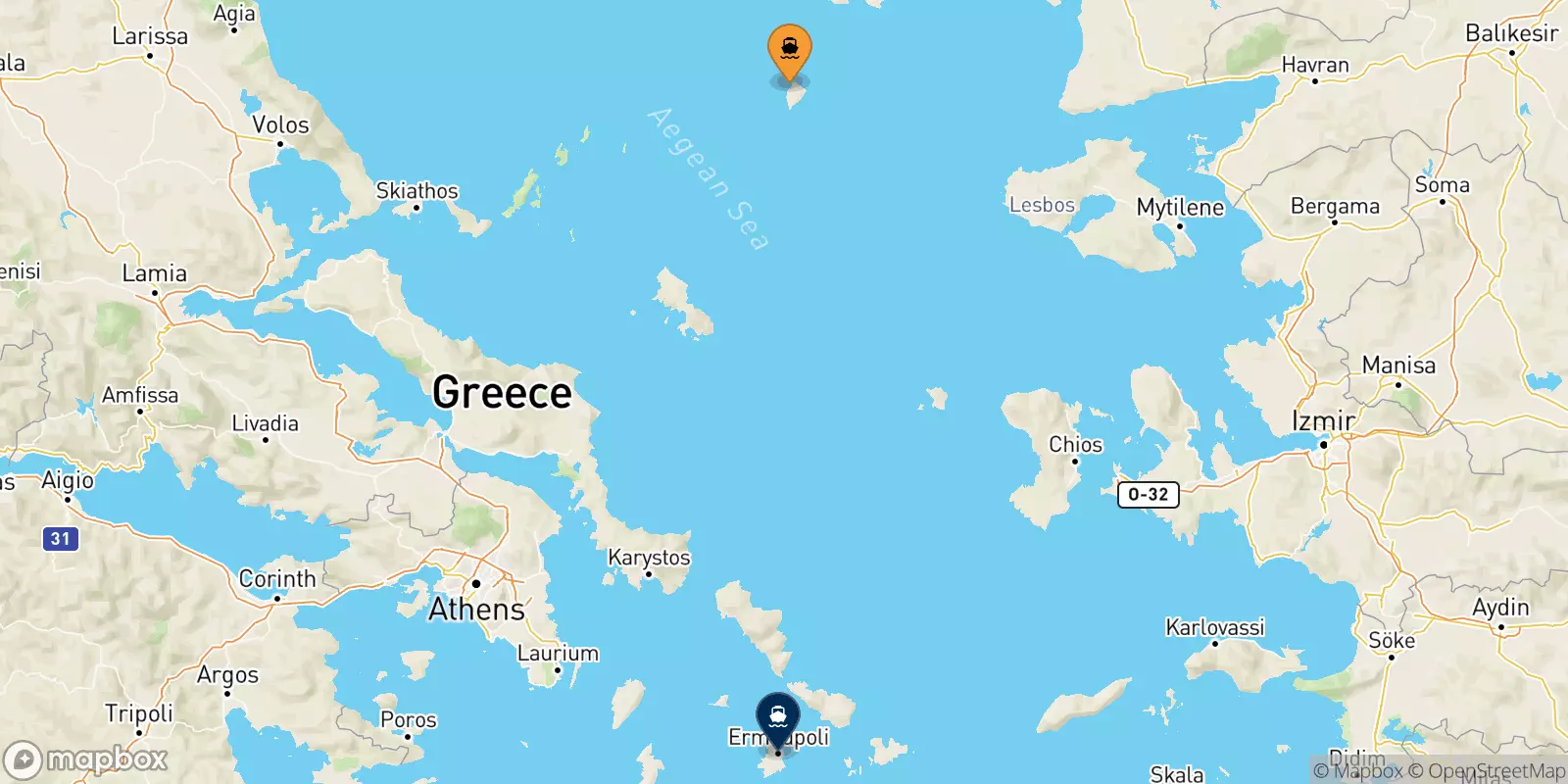 Traghetti da Agios Efstratios per Syros