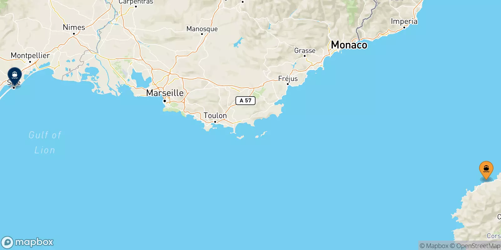 Traghetti dalla Corsica per Sete