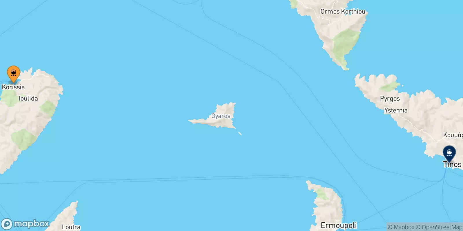 Traghetti da Kea per Tinos