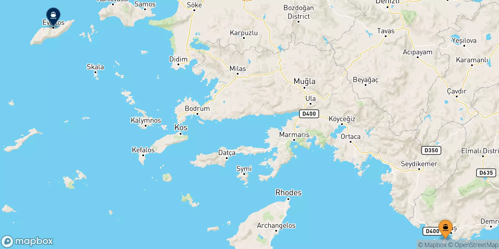 Traghetti da Kastellorizo per Agios Kirikos (Ikaria)