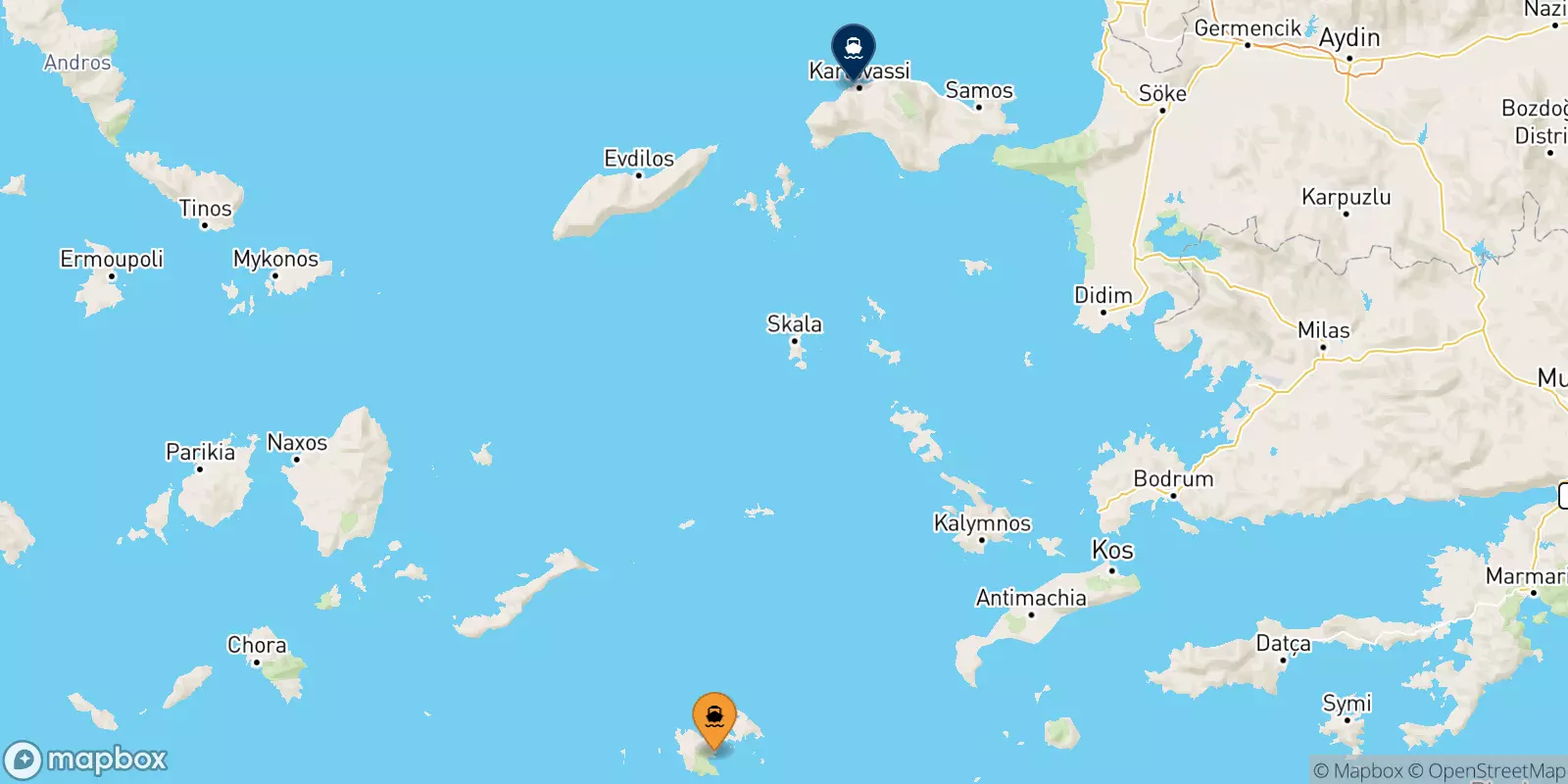 Traghetti da Astypalea per Pythagorio (Samos)