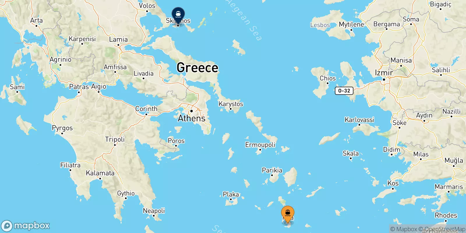 Traghetti da Santorini per Skiathos