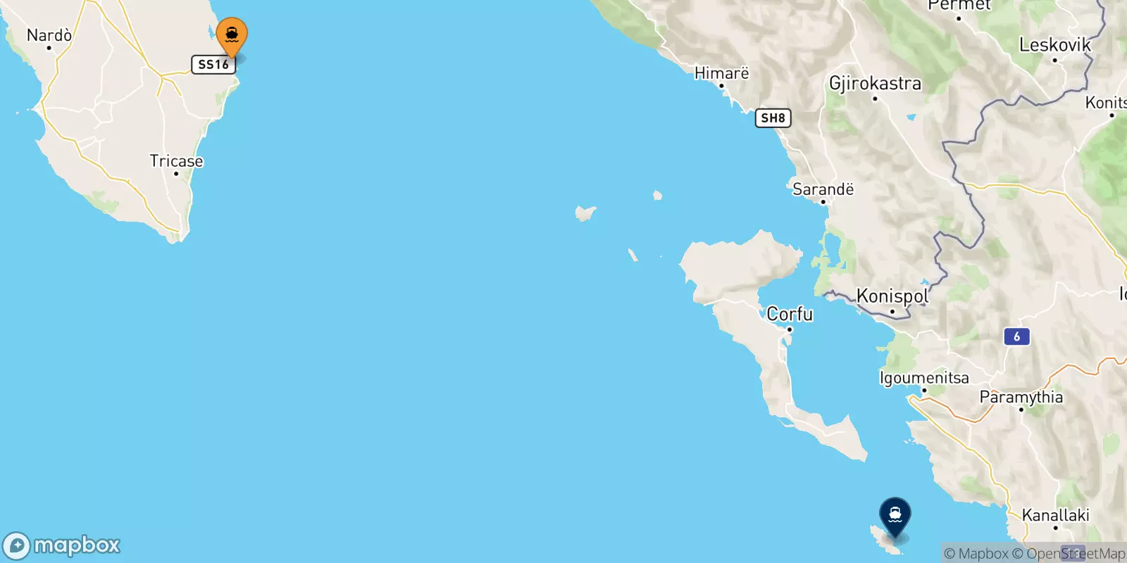 Traghetti da Otranto per Paxos