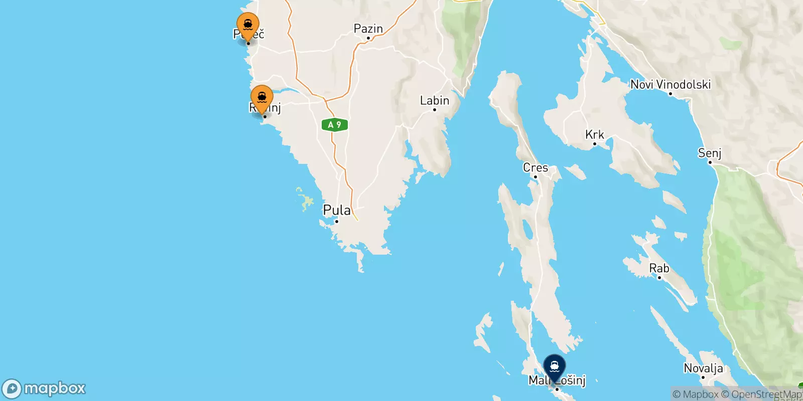 Traghetti dalla Croazia per la Croazia
