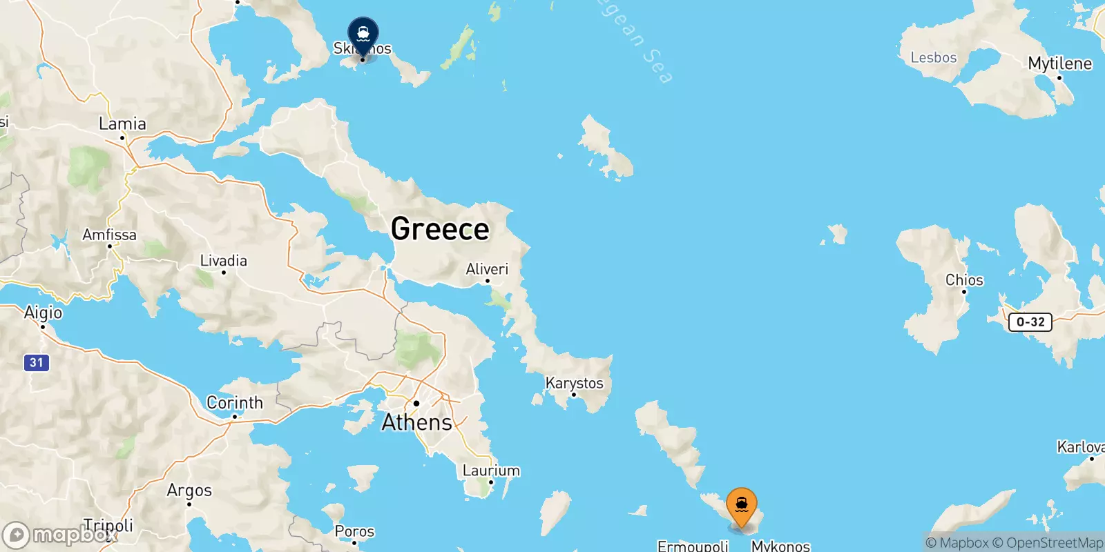 Traghetti da Tinos per Skiathos