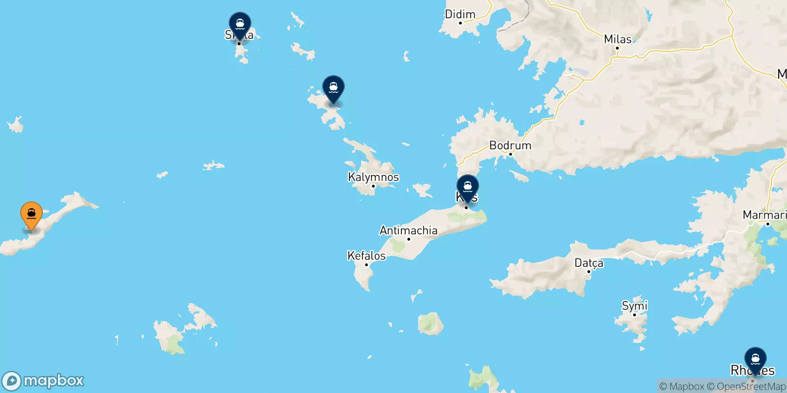 Traghetti da Katapola (Amorgos) per le Isole Dodecaneso