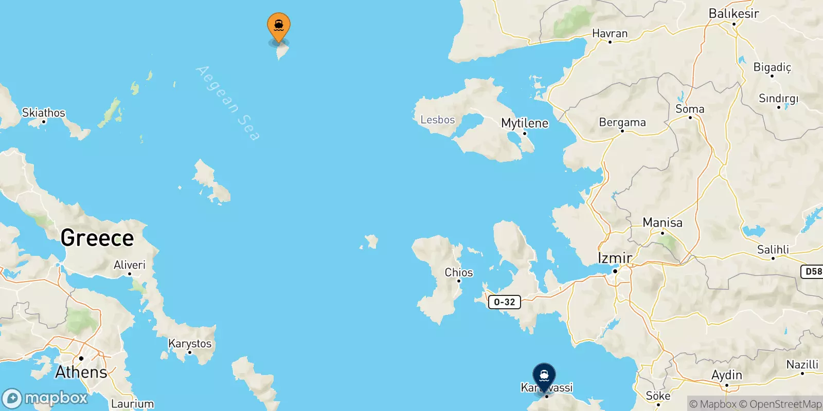 Traghetti da Agios Efstratios per Karlovassi (Samos)